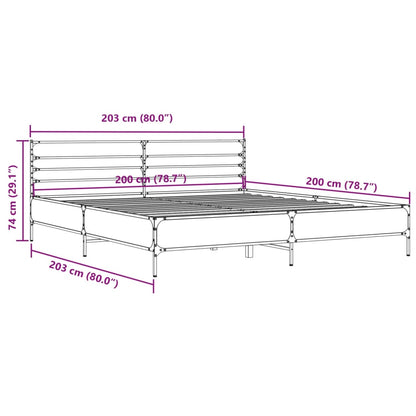 Giroletto Rovere Sonoma 200x200 cm Legno Multistrato e Metallo | homemem39