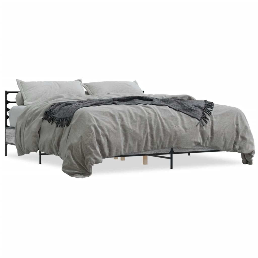 Giroletto Grigio Sonoma 200x200 cm in Legno Multistrato Metallo | homemem39