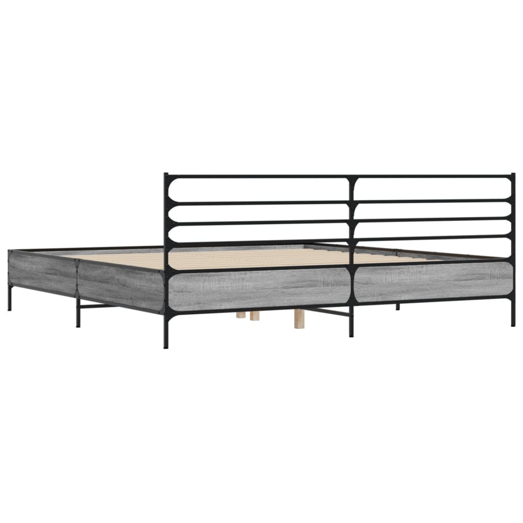 Giroletto Grigio Sonoma 200x200 cm in Legno Multistrato Metallo | homemem39