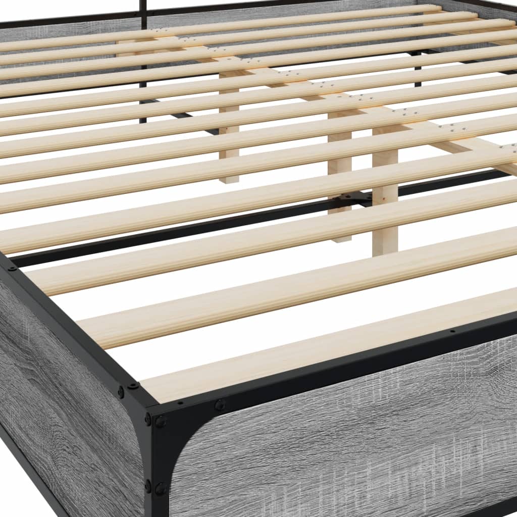 Giroletto Grigio Sonoma 200x200 cm in Legno Multistrato Metallo | homemem39