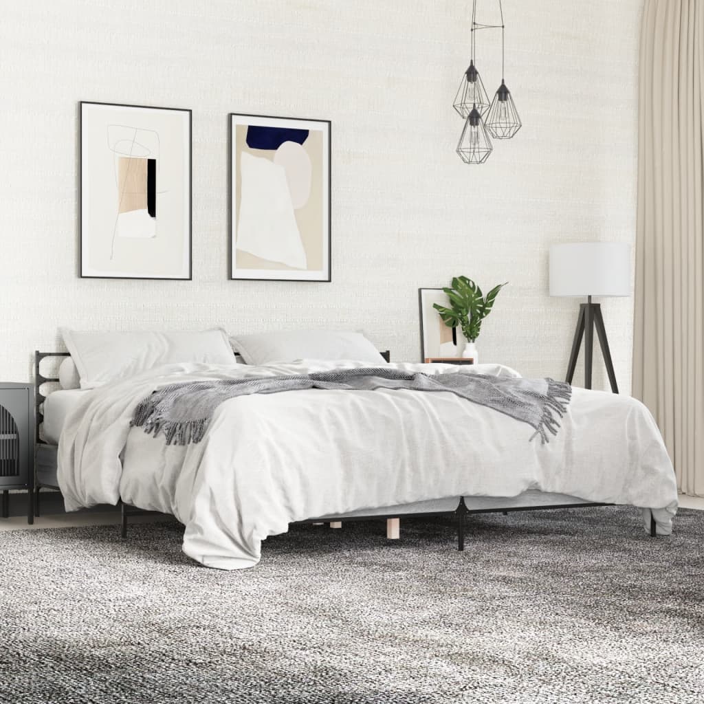 Giroletto Grigio Sonoma 200x200 cm in Legno Multistrato Metallo | homemem39