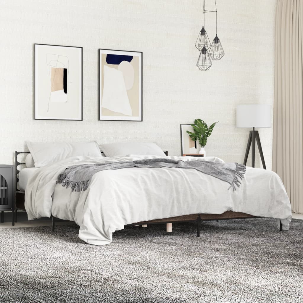 Giroletto Rovere Marrone 200x200cm in Legno Multistrato Metallo | homemem39