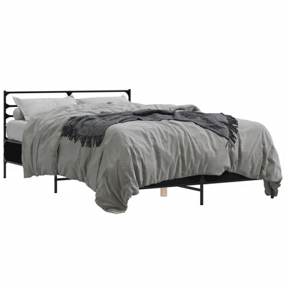 Giroletto Nero 135x190 cm in Legno Multistrato e Metallo | homemem39