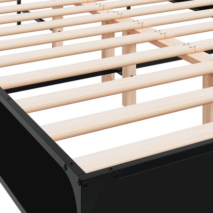 Giroletto Nero 135x190 cm in Legno Multistrato e Metallo | homemem39