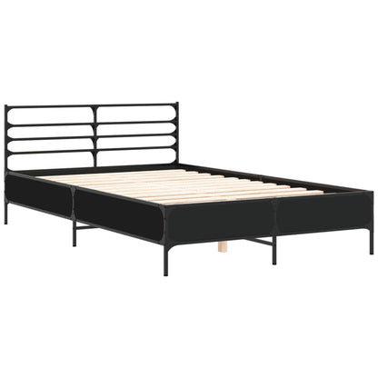 Giroletto Nero 140x190 cm in Legno Multistrato e Metallo | homemem39