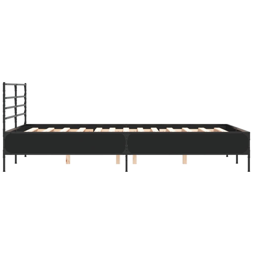 Giroletto Nero 140x190 cm in Legno Multistrato e Metallo | homemem39