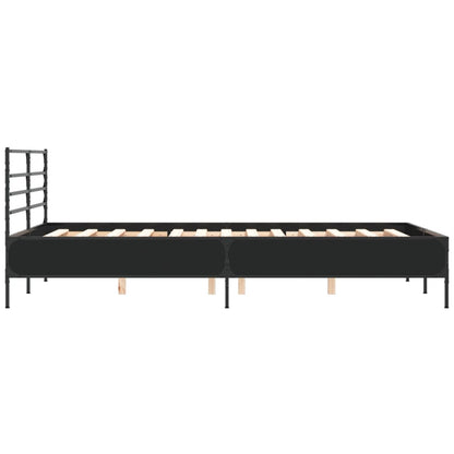Giroletto Nero 140x190 cm in Legno Multistrato e Metallo | homemem39