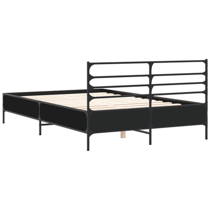 Giroletto Nero 140x190 cm in Legno Multistrato e Metallo | homemem39