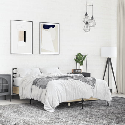 Giroletto Rovere Sonoma 140x190 cm in Legno Multistrato Metallo - homemem39