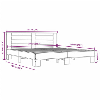 Giroletto Grigio Sonoma 200x200 cm in Legno Multistrato Metallo | homemem39