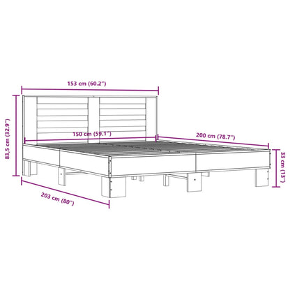 Giroletto Grigio Sonoma 150x200 cm in Legno Multistrato Metallo - homemem39