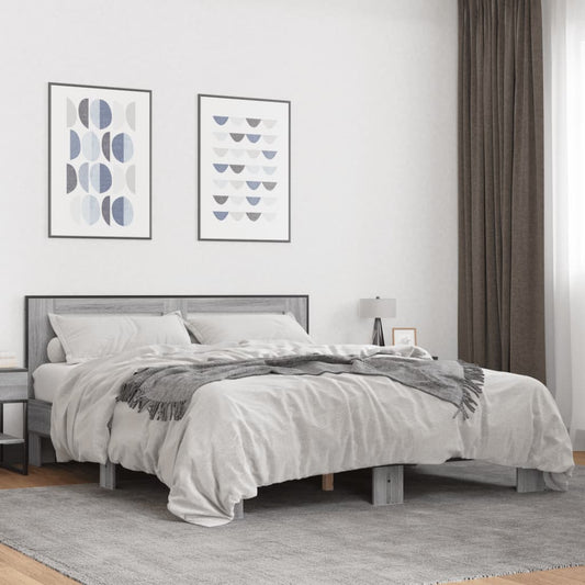 Giroletto Grigio Sonoma 150x200 cm in Legno Multistrato Metallo - homemem39