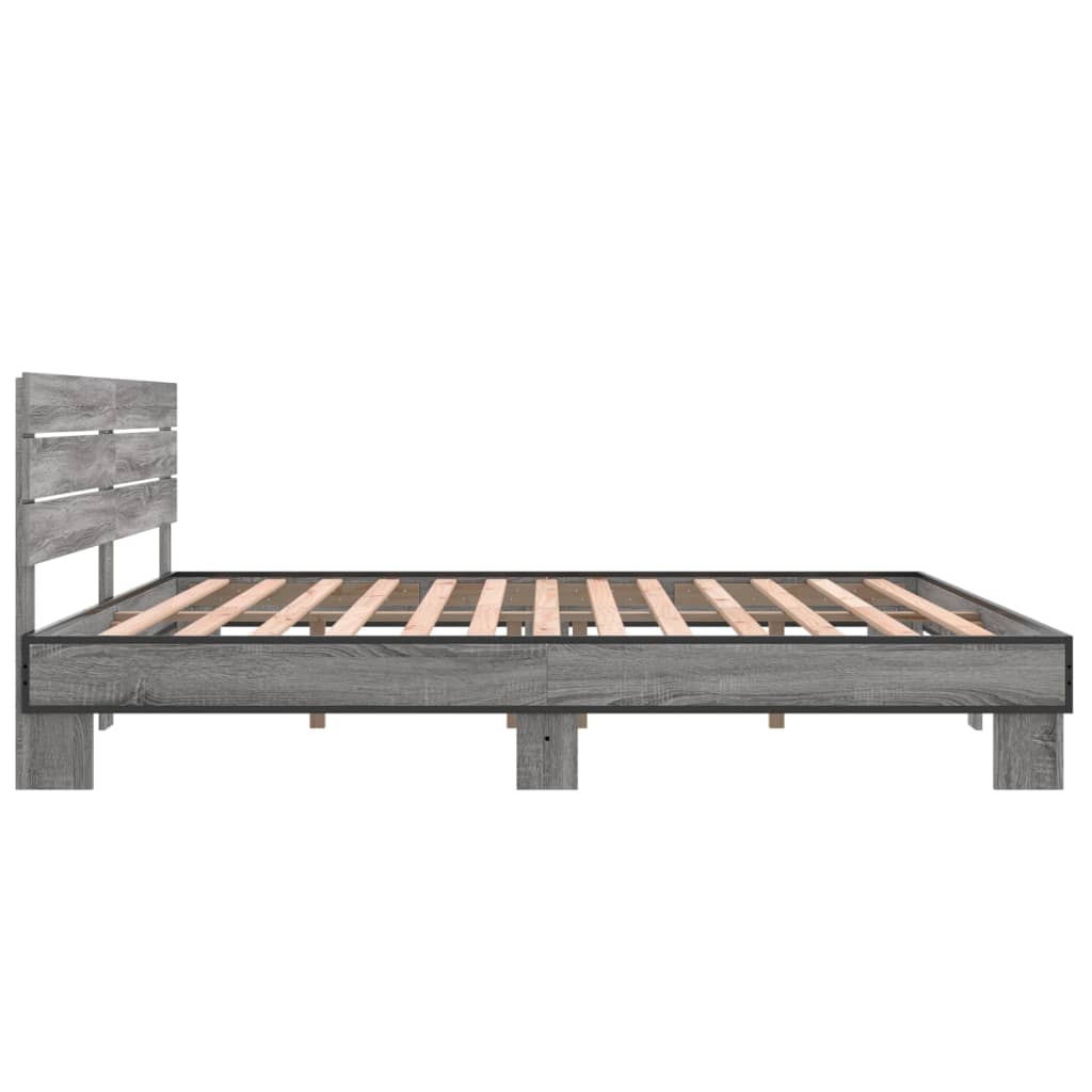 Giroletto Grigio Sonoma 200x200 cm in Legno Multistrato Metallo - homemem39