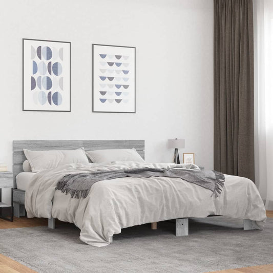 Giroletto Grigio Sonoma 150x200 cm in Legno Multistrato Metallo - homemem39