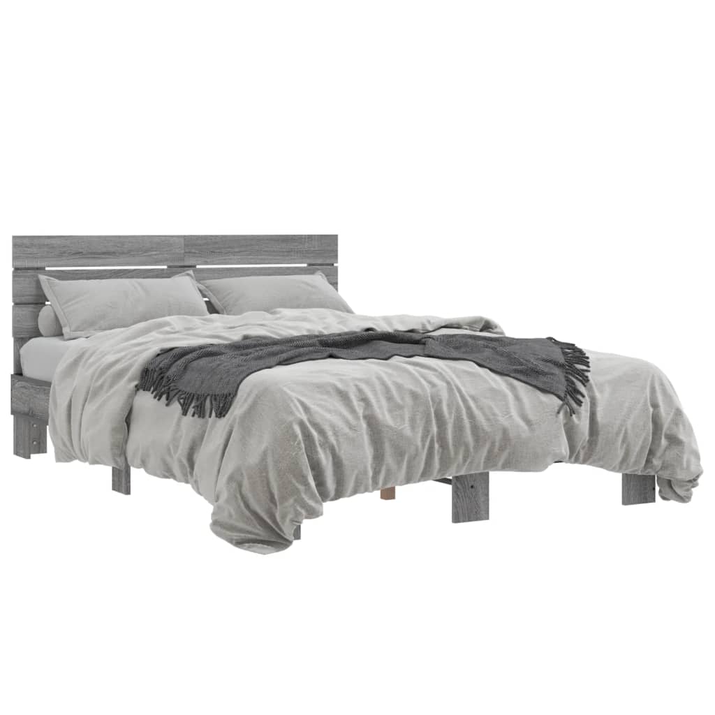 Giroletto Grigio Sonoma 140x200 cm in Legno Multistrato Metallo | homemem39