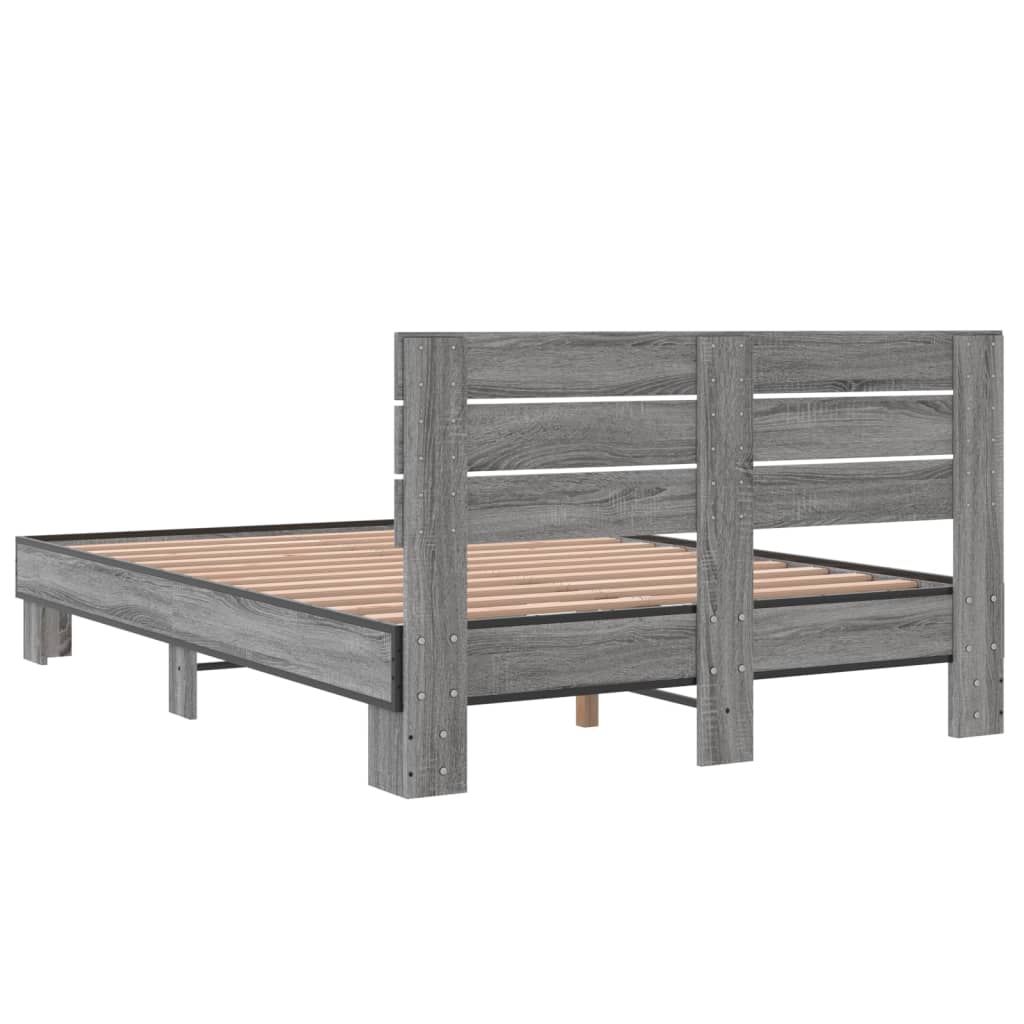 Giroletto Grigio Sonoma 140x200 cm in Legno Multistrato Metallo | homemem39