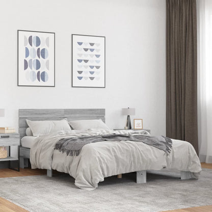 Giroletto Grigio Sonoma 140x200 cm in Legno Multistrato Metallo | homemem39