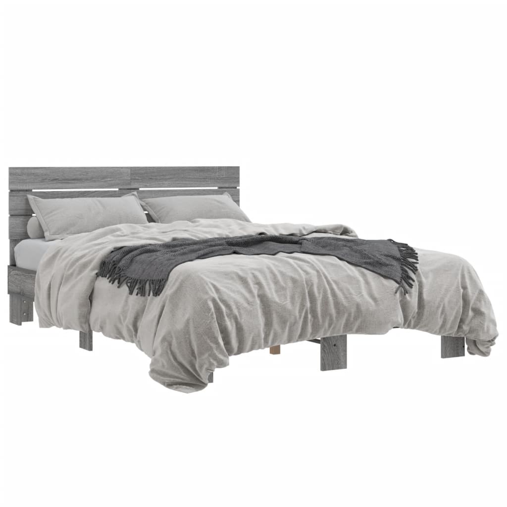 Giroletto Grigio Sonoma 120x200 cm in Legno Multistrato Metallo | homemem39