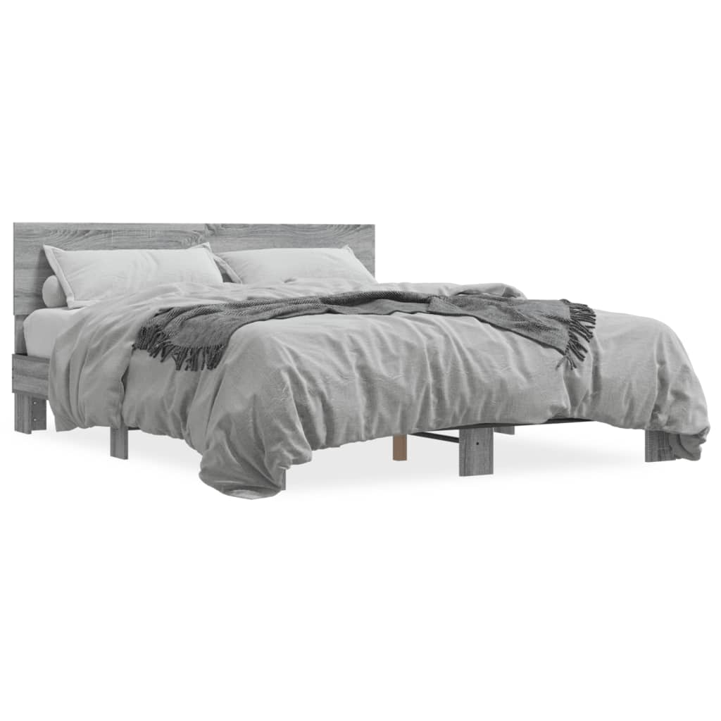 Giroletto Grigio Sonoma 150x200 cm in Legno Multistrato Metallo | homemem39
