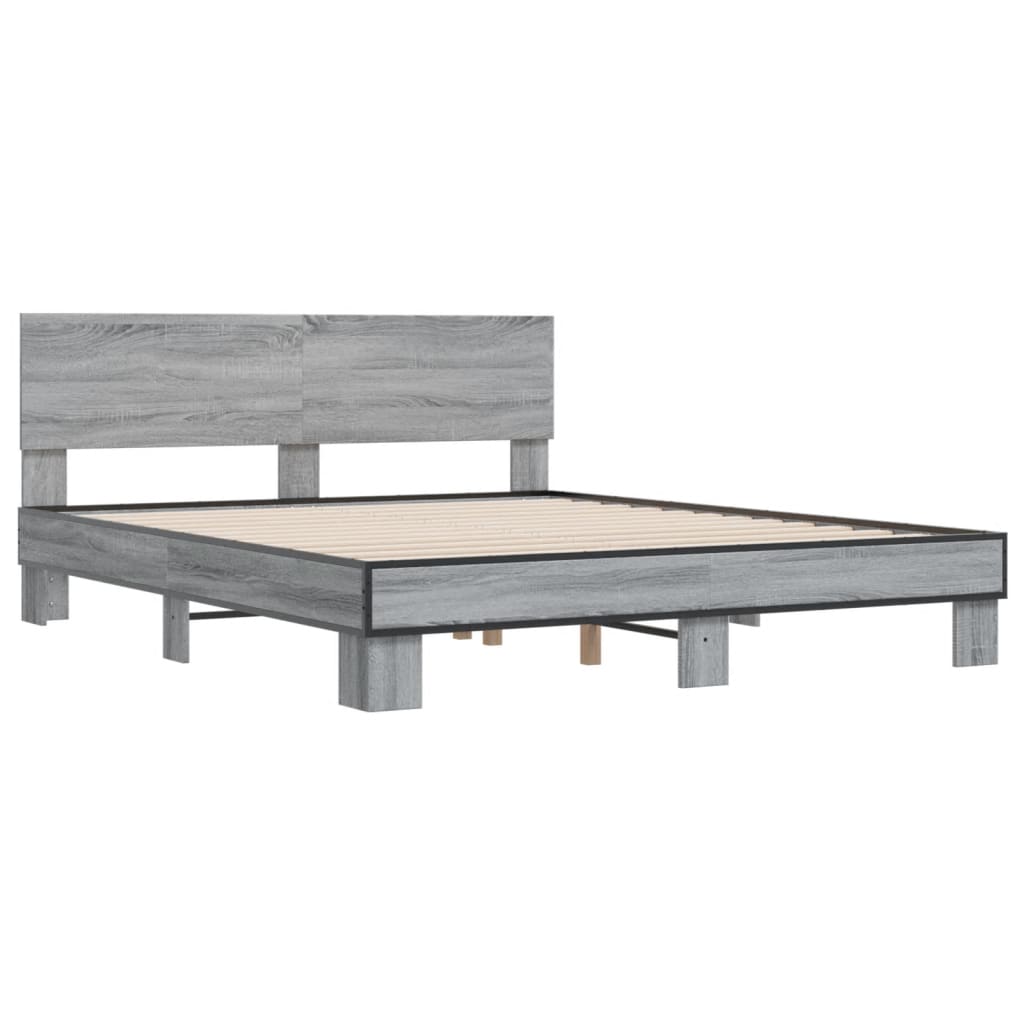 Giroletto Grigio Sonoma 150x200 cm in Legno Multistrato Metallo | homemem39