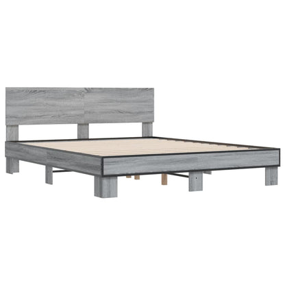 Giroletto Grigio Sonoma 150x200 cm in Legno Multistrato Metallo | homemem39