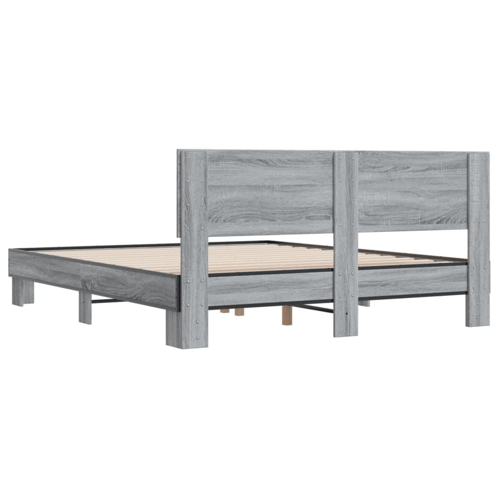 Giroletto Grigio Sonoma 150x200 cm in Legno Multistrato Metallo | homemem39