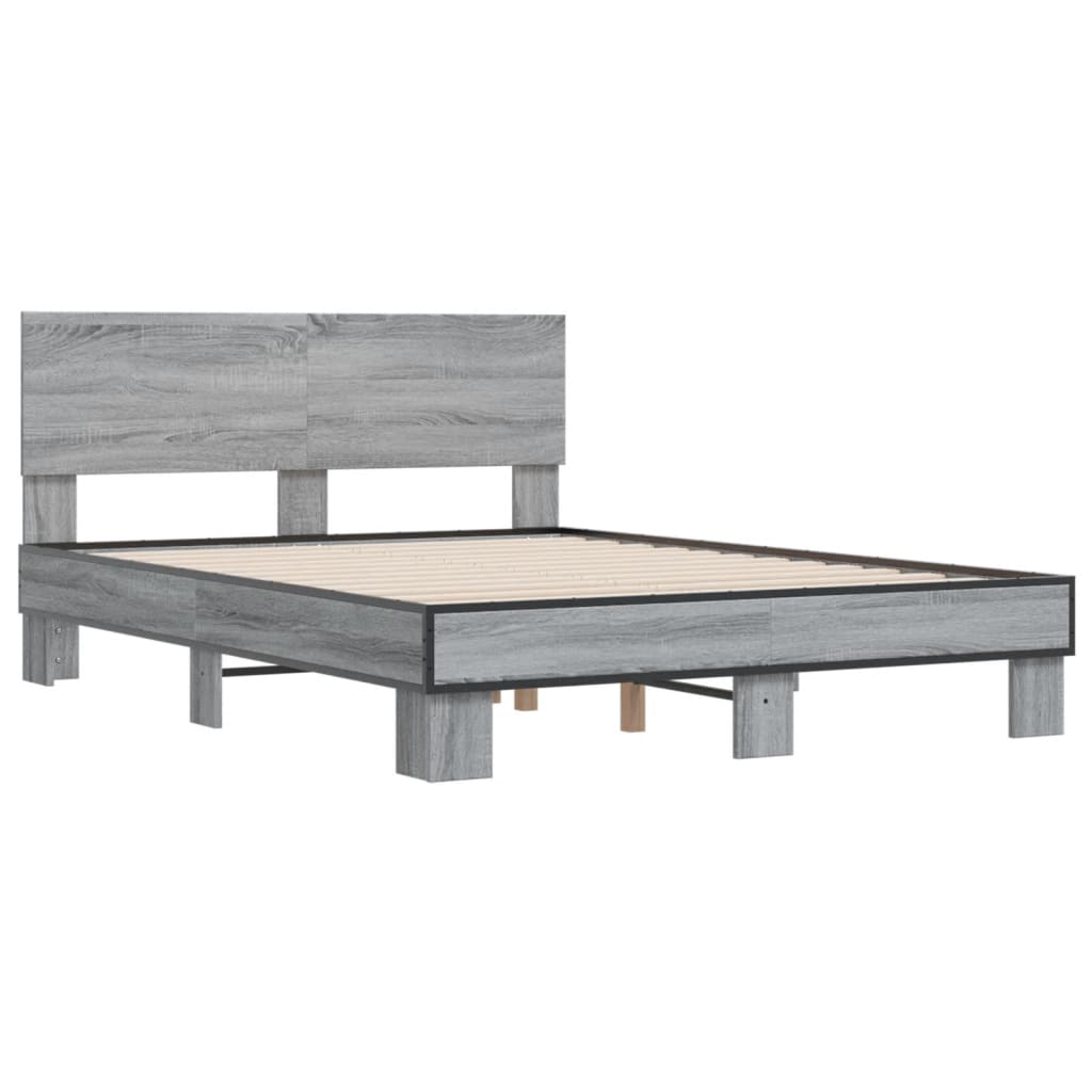 Giroletto Grigio Sonoma 120x200 cm in Legno Multistrato Metallo | homemem39