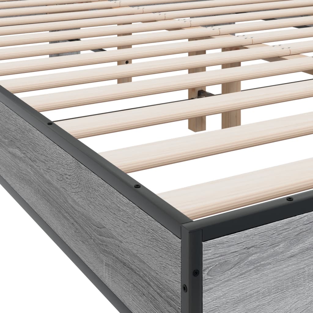 Giroletto Grigio Sonoma 120x200 cm in Legno Multistrato Metallo | homemem39