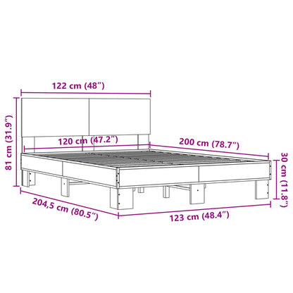 Giroletto Grigio Sonoma 120x200 cm in Legno Multistrato Metallo | homemem39