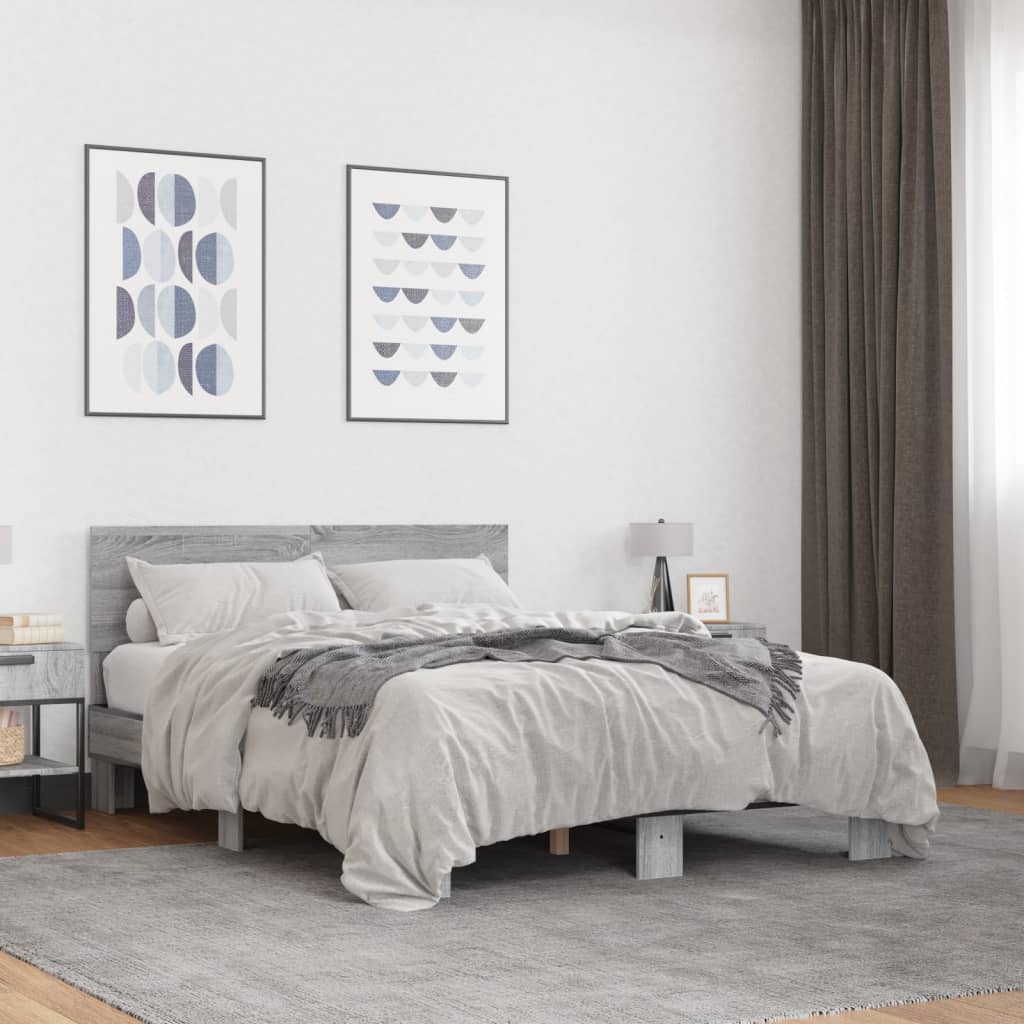 Giroletto Grigio Sonoma 120x200 cm in Legno Multistrato Metallo | homemem39