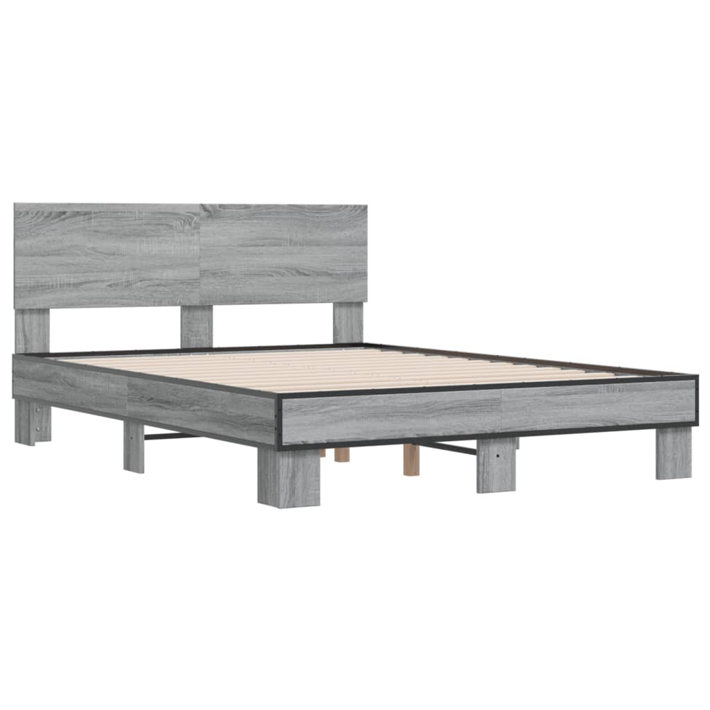 Giroletto Grigio Sonoma 120x190 cm in Legno Multistrato Metallo - homemem39