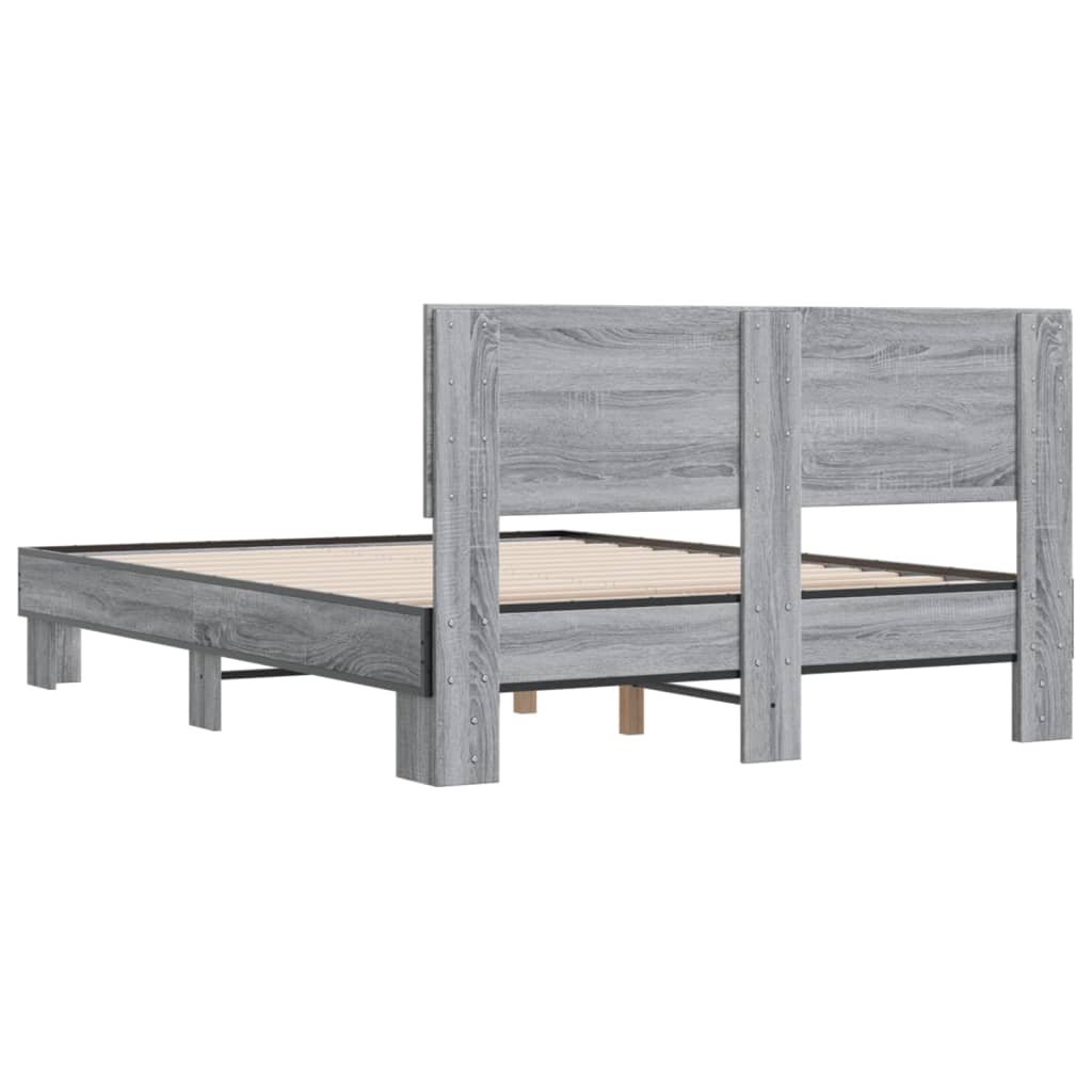 Giroletto Grigio Sonoma 120x190 cm in Legno Multistrato Metallo - homemem39