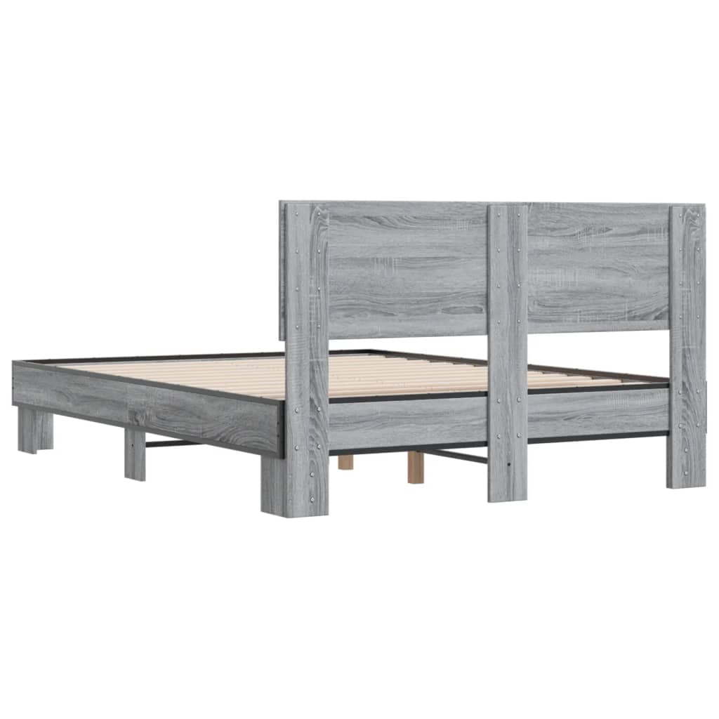 Giroletto Grigio Sonoma 135x190 cm in Legno Multistrato Metallo - homemem39
