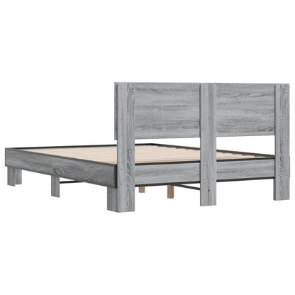 Giroletto Grigio Sonoma 135x190 cm in Legno Multistrato Metallo - homemem39