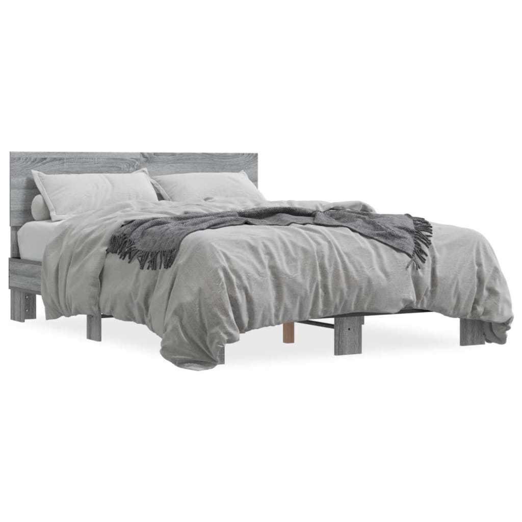 Giroletto Grigio Sonoma 140x190 cm in Legno Multistrato Metallo | homemem39