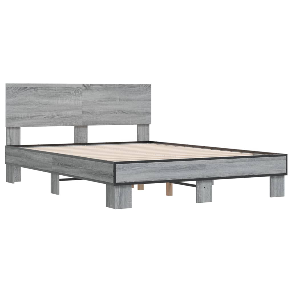Giroletto Grigio Sonoma 140x190 cm in Legno Multistrato Metallo | homemem39