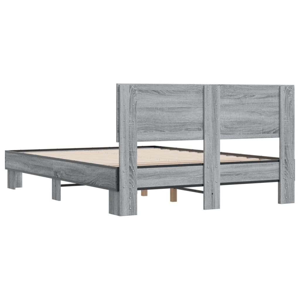 Giroletto Grigio Sonoma 140x190 cm in Legno Multistrato Metallo | homemem39