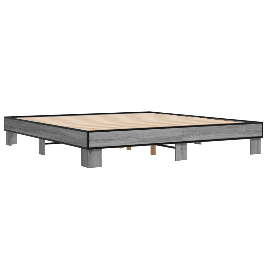 Giroletto Grigio Sonoma 200x200 cm in Legno Multistrato Metallo | homemem39