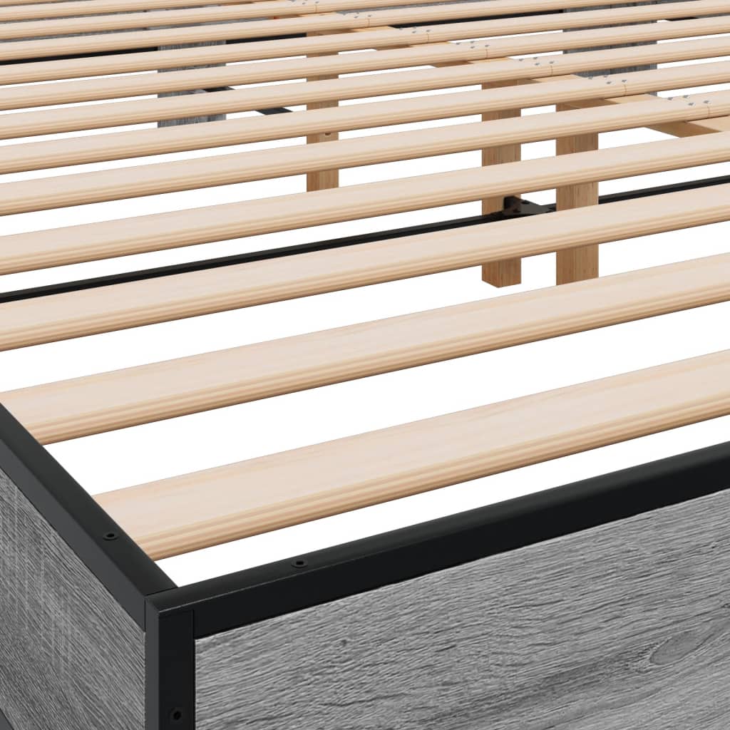 Giroletto Grigio Sonoma 200x200 cm in Legno Multistrato Metallo | homemem39