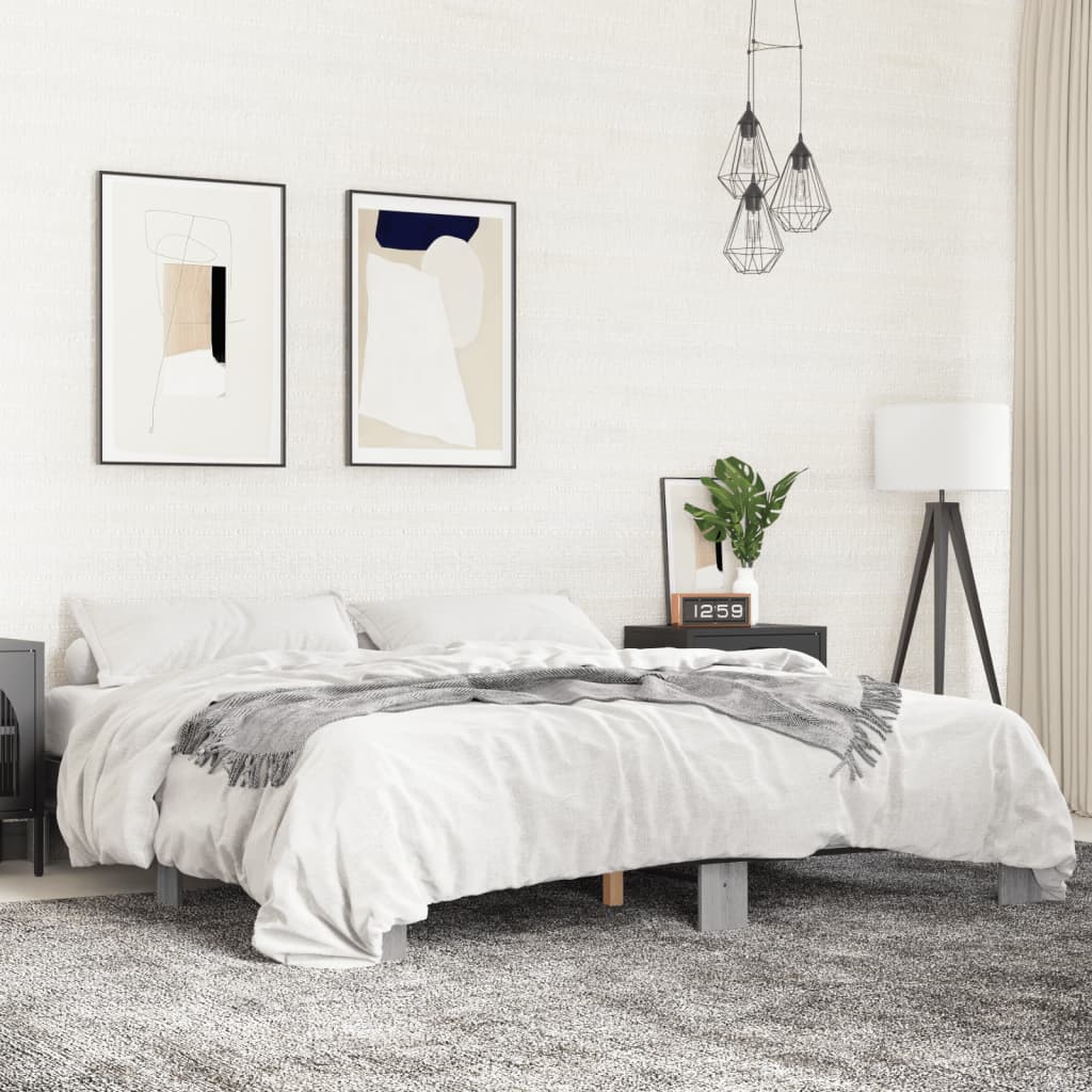 Giroletto Grigio Sonoma 200x200 cm in Legno Multistrato Metallo | homemem39