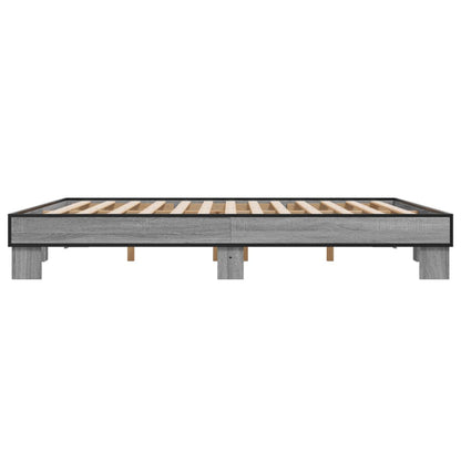 Giroletto Grigio Sonoma 180x200 cm in Legno Multistrato Metallo - homemem39