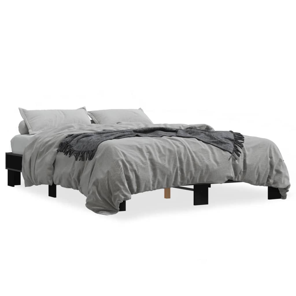Giroletto Nero 150x200 cm in Legno Multistrato e Metallo | homemem39