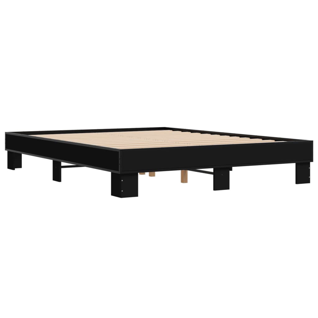 Giroletto Nero 150x200 cm in Legno Multistrato e Metallo | homemem39