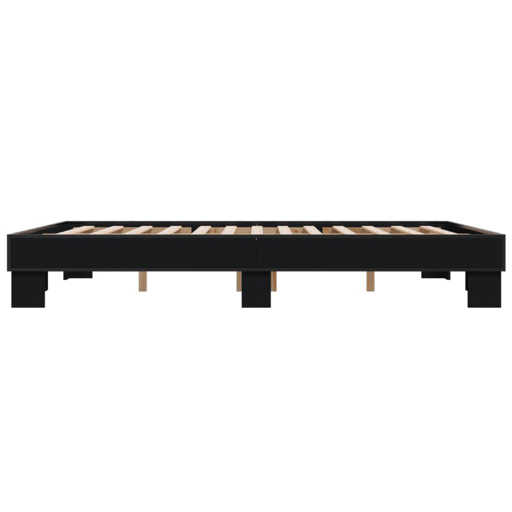 Giroletto Nero 150x200 cm in Legno Multistrato e Metallo | homemem39