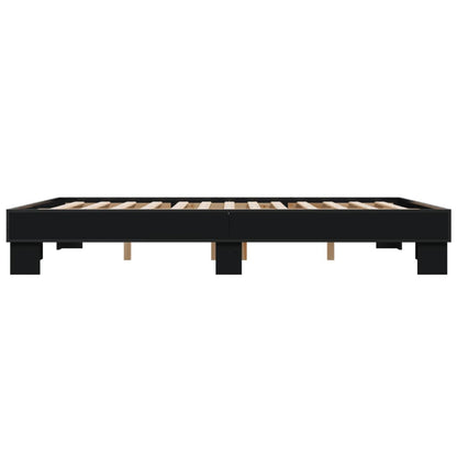 Giroletto Nero 150x200 cm in Legno Multistrato e Metallo | homemem39