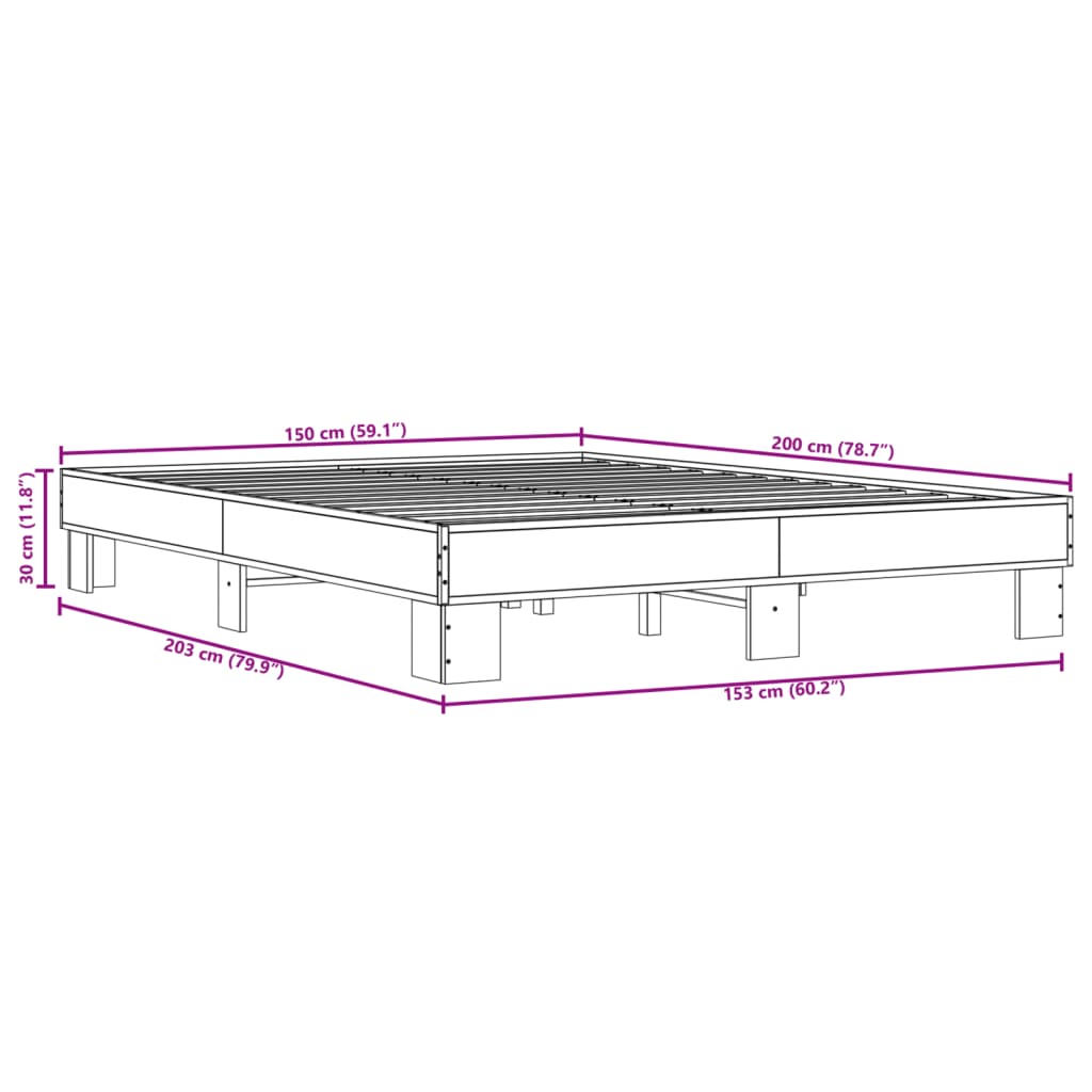 Giroletto Nero 150x200 cm in Legno Multistrato e Metallo | homemem39