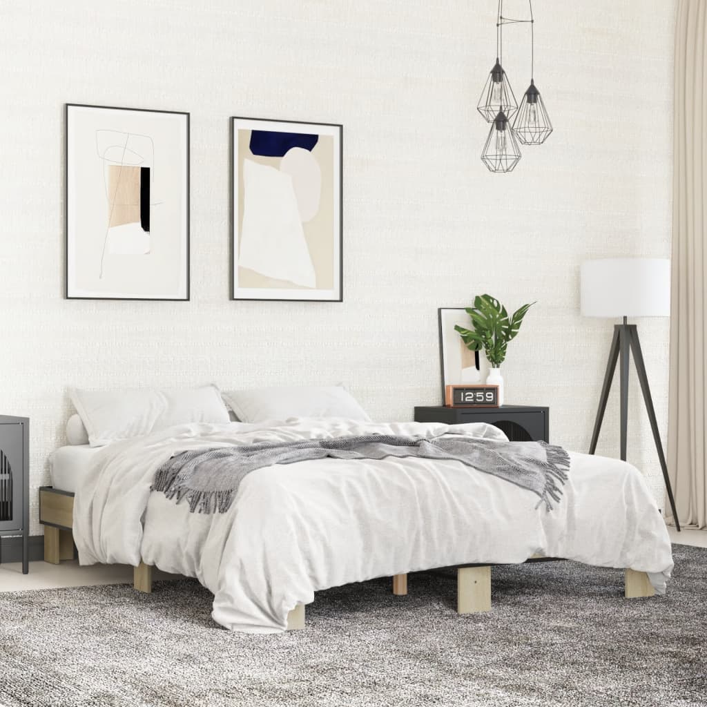 Giroletto Rovere Sonoma 150x200 cm in Legno Multistrato Metallo | homemem39