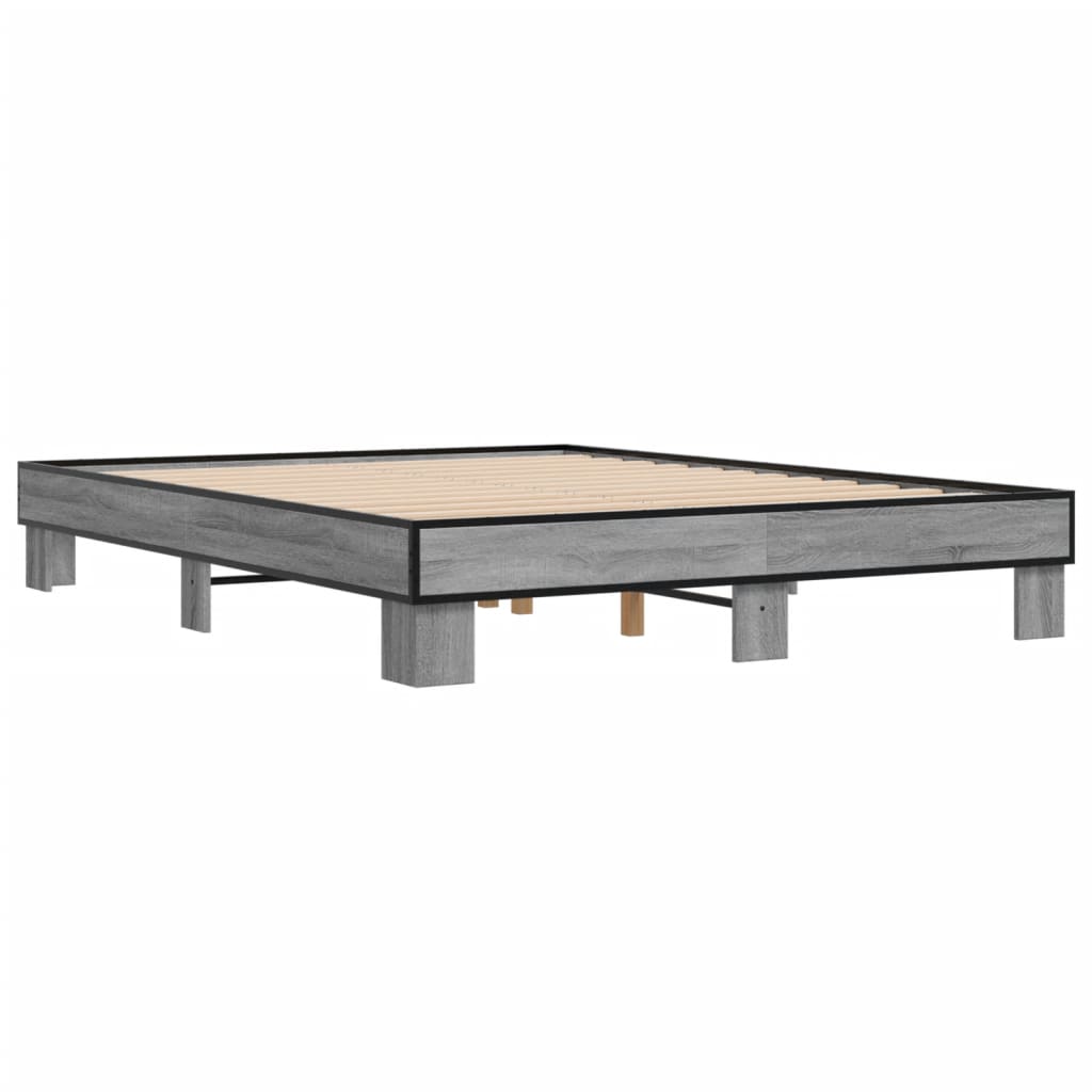 Giroletto Grigio Sonoma 150x200 cm in Legno Multistrato Metallo | homemem39