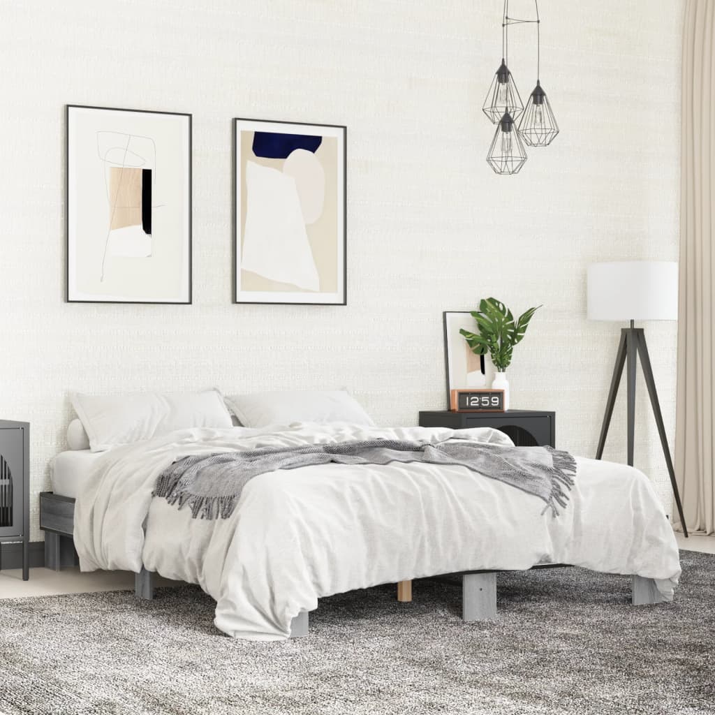 Giroletto Grigio Sonoma 150x200 cm in Legno Multistrato Metallo | homemem39
