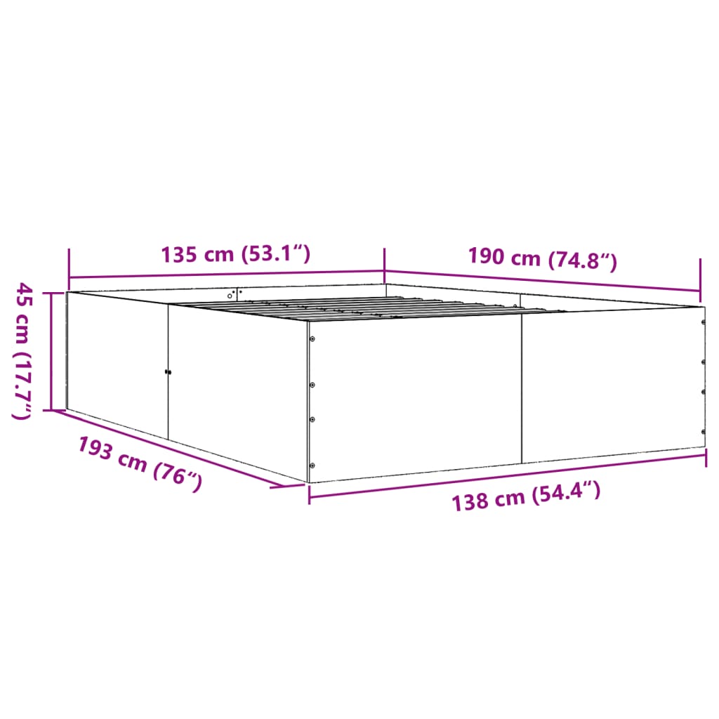 Giroletto Rovere Marrone 135x190 cm in Legno Multistrato | homemem39